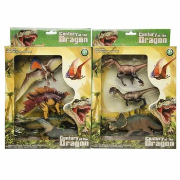 3-OSALINE DINOSAURUSTE M&Auml;NGUFIGUURIDE KOMPLEKT - SUURES KINKEKARBIS (1 tk)