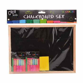 CREA KIDS Kriiditahvli komplekt 29x21CM kriitide ja käsnaga (12 tk)