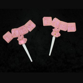 S&uuml;nni cupcake'i tikud - Baby roosa (12 tk)