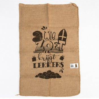 SUUR SINTERKLAASI DŽUUTKOTT - TEKSTIGA: WIE ZOET IS KRIJGT LEKKERS - Ca 60 x 100 cm (1 tk)