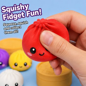 RAGE - Squishy SUGAR EDITION Bun Dumplings SUUR (8.5 x 8.5 x 4.8 cm) - Viral 2026 Fidget lelu (12 tk)