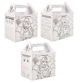 Toidukarbid Printsessid isevärvimiseks - 14 x 9,5 x 18 cm (24 tk)