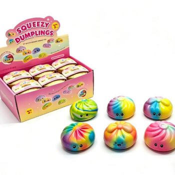 RAGE - Vikerkaarev&auml;rvilised Squishy pelmeenid SUURED - PU-vaht, 8.5x8.5x4.8 cm (12 tk)