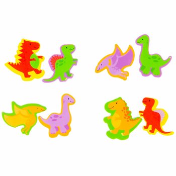 2-osaline DINO kustukummi komplekt displeis (36 tk)