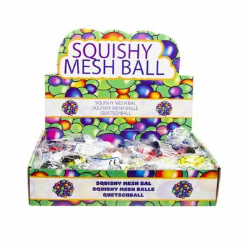 SQUISHY PALL - L&auml;bim&otilde;&otilde;t: 5 CM - ERKSAD V&Auml;RVID DISPLEIS (24 tk)