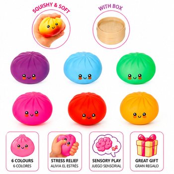 RAGE - LUCKY DUMPLINGS - Squishy Bun Dumplings SUUR M&otilde;&otilde;dud 8.5 x 8.5 x 4.8 cm - KARBIS (12 tk)