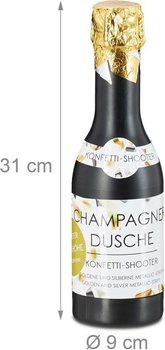 Konfetikahur &scaron;ampanjapudel 31 cm &ndash; H&otilde;be/Kuld (4 tk)