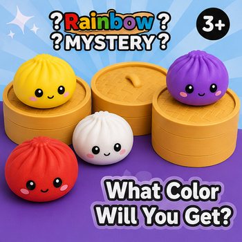 RAGE - Squishy SUGAR EDITION Bun Dumplings SUUR (8.5 x 8.5 x 4.8 cm) - Viral 2026 Fidget lelu (12 tk)