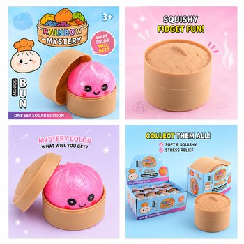 RAGE - Squishy SUGAR EDITION Bun Dumplings V&Auml;IKE (5.3 x 5.3 x 4.1 Cm) Viral 2026 Fidget Toy (24 tk)