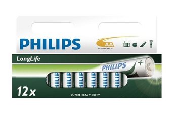 12x PATAREID "PHILIPS - SUPER HEAVY DUTY" AA - LONGLIFE (12 tk Blister)