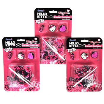 Hello Kitty elastsete käevõrude valmistamise komplekt ripatsitega (12 tk)