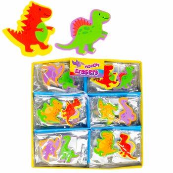 2-osaline DINO kustukummi komplekt displeis (36 tk)
