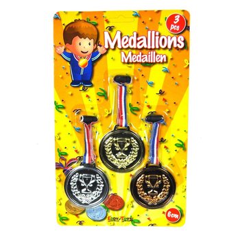 3-osaline medalite komplekt kaardil (12 tk)