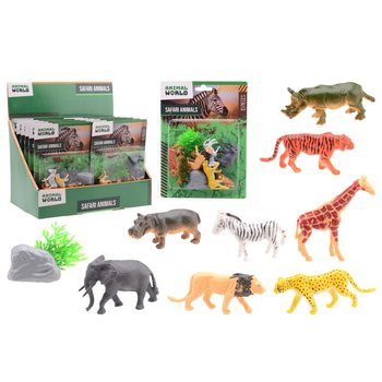 ANIMAL WORLD - SAFARI LOOMADE MÄNGUKOMPLEKT 10-OSALINE KAARDIL - EKRAANIL (12 tk)
