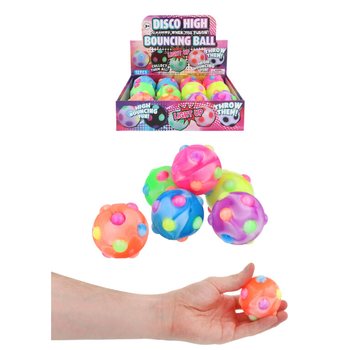 Vilkuv Disko P&otilde;rkepall - 6cm - Display 12 tk