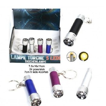 5 LED Taskulamp-Võtmehoidja Displeil (24 tk)