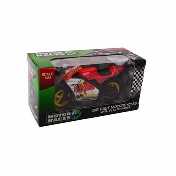 SUPER SPORT MOOTORRATAS DIE CAST, SKAALA 1:24 EKRAANIS (24 tk)