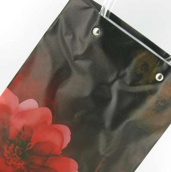 Suur kinkekott, must/punane lill (12 tk)