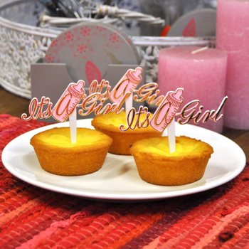 Muffinikaunistused S&uuml;nd - It's a Girl (12 tk)