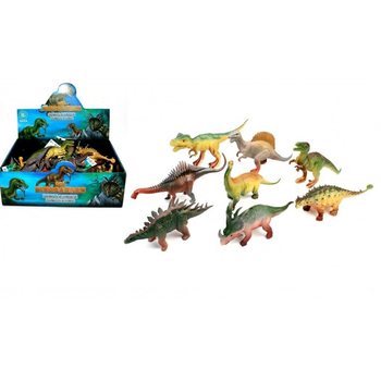 DINOSAURUSTE SEGU, CA 17 CM KÕRGUSED EKSPONEERIMISKASTIS (16 tk)