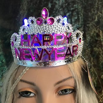 HAPPY NEW YEAR kroon valgustusega (10 tk)