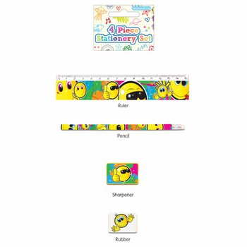 4-osaline Smiley kirjatarvete komplekt (24 tk)
