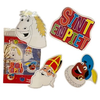 SINTERKLAAS SINT & PIET - 4-OSALINE KAHEPOOLNE DEKORATIIVSETE SILTIDE KOMPLEKT (6 tk)