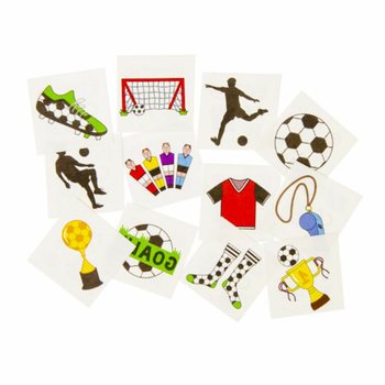 Fun t&auml;toveeringud Jalgpall - 48 pakiga ekraan (12 t&auml;toveeringut pakis)