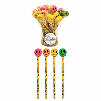 R&otilde;&otilde;msad Smiley pliiatsid kustukummiga (24 tk)