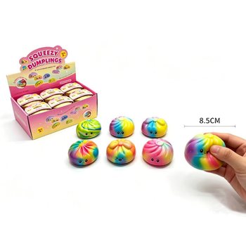 RAGE - Vikerkaarev&auml;rvilised Squishy pelmeenid SUURED - PU-vaht, 8.5x8.5x4.8 cm (12 tk)