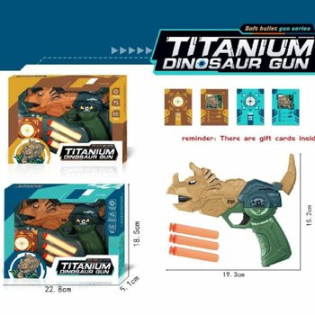 Dinosauruse p&uuml;stol noolte ja m&auml;rklauaga - Kingikarp (2-osaline komplekt)