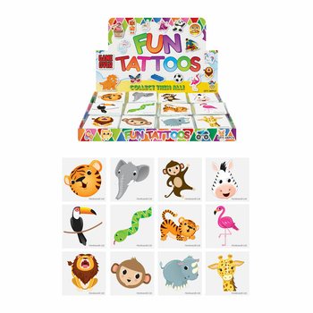 FUN TATTOOS - DŽUNGLILOOMAD - EKRAAN (48x12 tk)