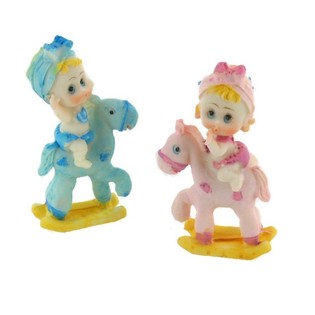 S&uuml;nni tordikaunistus - beebi kiikhobusel 9 cm (4 tk)