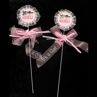 S&uuml;nni Koogikaunistus Tikuga - It's a Girl (12 tk)