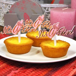 Muffinikaunistused S&uuml;nd - It's a Girl (12 tk)