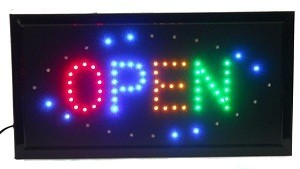 LED Reklaamtahvel OPEN - 4 V&auml;rvi - Vilkuv