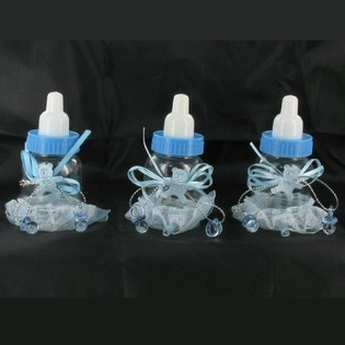 Sinised Dekoratiivsed Lutipudelid Narmastega (6 tk)