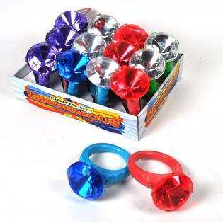 Suur vilkuv Bling Bling k&auml;ev&otilde;ru-s&otilde;rmus (12 tk)