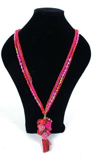 Ibiza Stiilis Kaelakee Fuksia (1 tk)