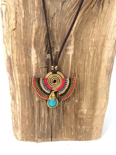 HANDMADE ORIGINALS kaelakee Bluestone kiviga, punane/pruun (1 tk)