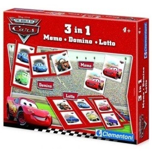 DISNEY PIXAR AUTOD (CARS) 3-&Uuml;HES M&Auml;NGUKOMPLEKT - MEMO - DOMINO - LOTTO