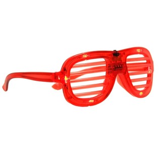 LED-valgustusega SHUTTER SHADES prillid - V&auml;rv: Punane (12 tk)