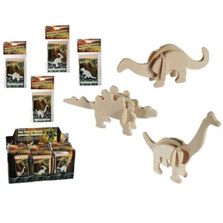 Puidust 3D pusle dinosaurused displeil (72 tk)