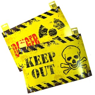 DEKORATIIVNE UKSESILT - "DANGER" / "KEEP OUT" (12 tk.)