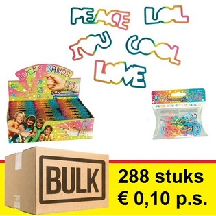***HULGIPAKKUMINE*** LUCKY BANDS K&Auml;EV&Otilde;RUD LASTELE - MUDEL: S&Otilde;NAD (288 tk)