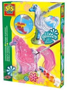 SES Kipst&ouml;&ouml;de ja v&auml;rvimise komplekt - Lakkadega hobune (1 tk)