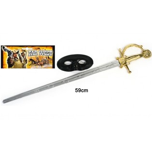 Zorro maski ja m&otilde;&otilde;ga komplekt - 59 cm (6 tk)