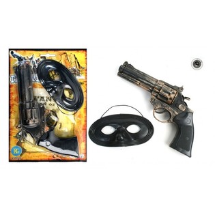 Westerni p&uuml;stol + mask kaardil (12 tk)