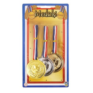3-osaline V&otilde;itja Medalite Komplekt Kaardil (Kuld, H&otilde;be, Pronks) 6tk