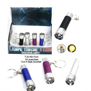 5 LED Taskulamp-Võtmehoidja Displeil (24 tk)